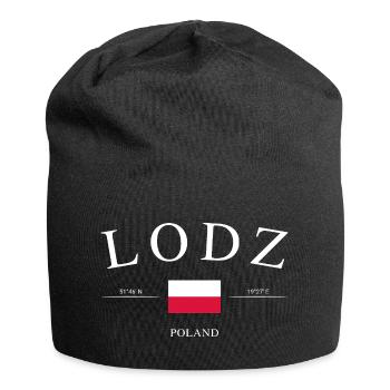 Łódź, Pologne – Souvenir et cadeau des Fêtes - Bonnet en jersey - noir - Devant