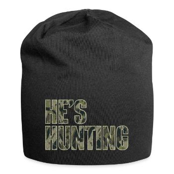He's Hunting Wife Of A Proud Hunter - Jersey Beanie - black - Front