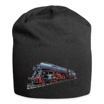 Locomotive à vapeur au look rétro 01 519 - Bonnet en jersey - noir - Devant