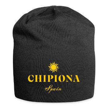 Chipiona Spanien Sonnenemblem - Jersey-Beanie - Schwarz - Vorne