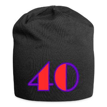 40. 40 ANS. 40e ANNIVERSAIRE. ANNIVERSAIRE 40 ANS. - Bonnet en jersey - noir - Devant