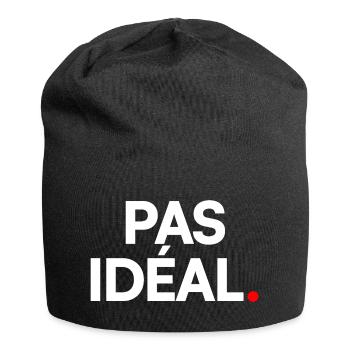 PAS IDÉAL. – Réaction Humour Minimaliste - Bonnet en jersey - noir - Devant