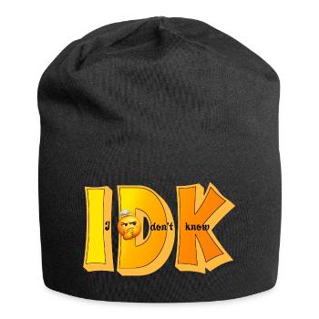 IDK – Je ne sais pas Drôle de Statement Design - Bonnet en jersey - noir - Devant