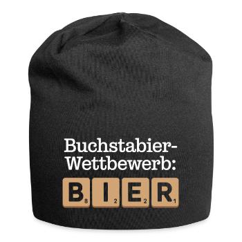 Bier Buchstabierwettbewerb Malle Party JGA Herren - Jersey-Beanie - Schwarz - Vorne