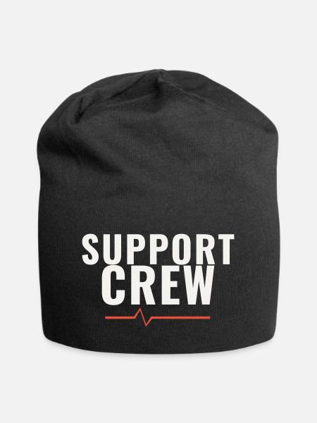 Support Crew Marathon Run Team Motivation Sports - Jersey Beanie - black