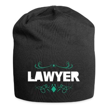 Lawyer logo with ornament - Jersey Beanie - black - Front