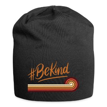 BeKind Retro Regenbogenstreifen - Jersey-Beanie - Schwarz - Vorne