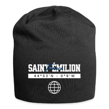 Saint-Émilion Frankreich Koordinaten Reise - Jersey-Beanie - Schwarz - Vorne