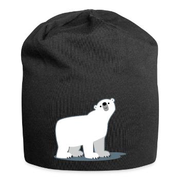 Süß Cartoon-Eisbär von Cheerful Madness!! - Jersey-Beanie - Schwarz - Vorne