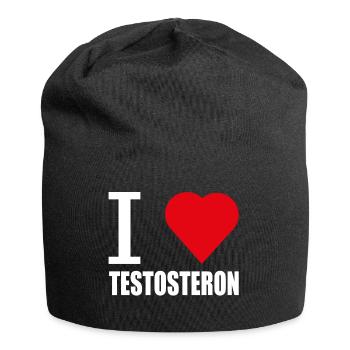J'AIME TESTOSTÉRONE BLANC - Bonnet en jersey - noir - Devant