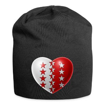 Herz (Wallis) - Jersey-Beanie - Schwarz - Vorne