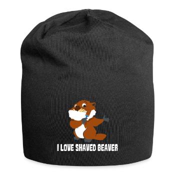 I Love Shaved Beaver - Shave pun sarcasm - Jersey Beanie - black - Front