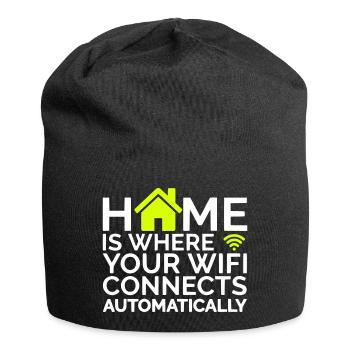 home is where your wifi connects automatically - Jersey Beanie - black - Front