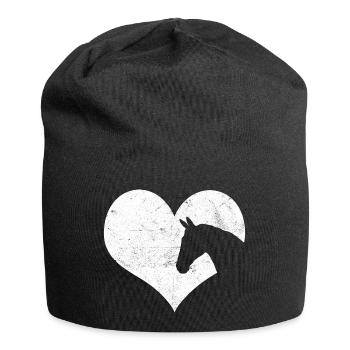 Cadeau de cheval - Bonnet en jersey - noir - Devant