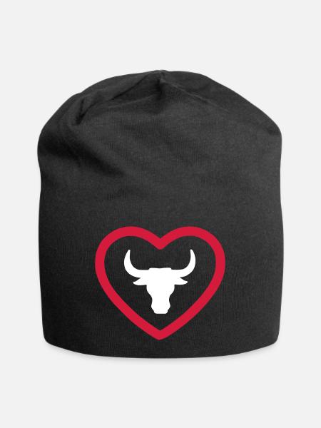 herz bulle stier - Jersey-Beanie - Schwarz