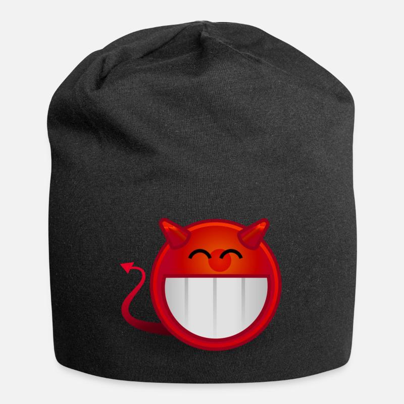 Smiley - Jersey-Beanie - Schwarz