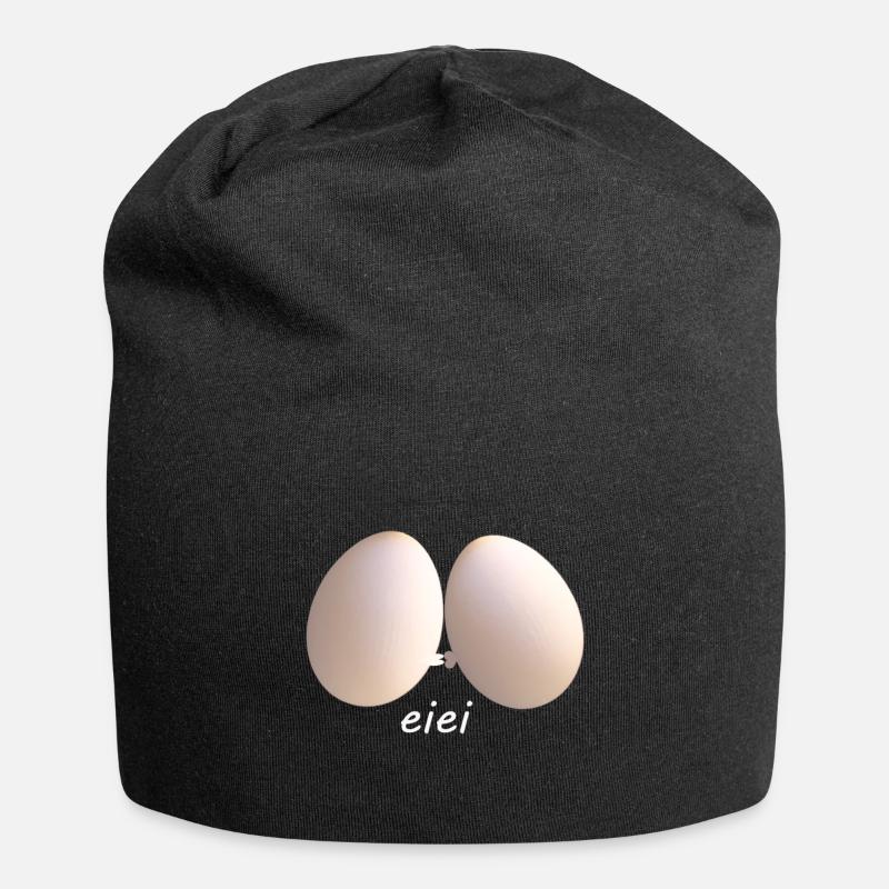 Eier - Jersey-Beanie - Schwarz