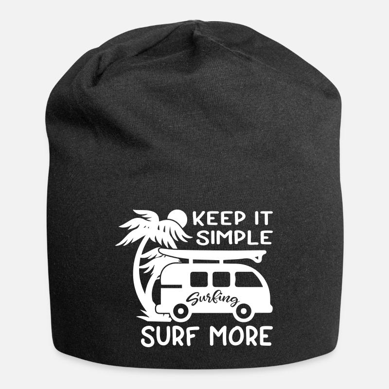 Keep It Simple Surf More - Jersey Beanie - black