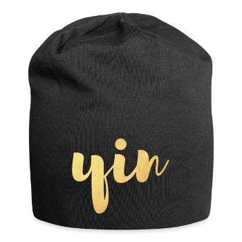Yin (Yin et Yang) Gold Yoga Look partenaire - Bonnet en jersey - noir - Devant