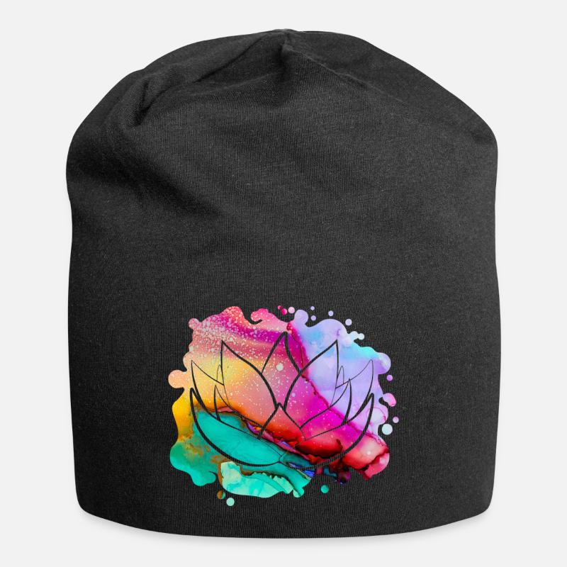 fleur de lotus - Bonnet en jersey - noir