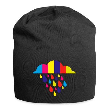 coloré pluie d'automne - Bonnet en jersey - noir - Devant