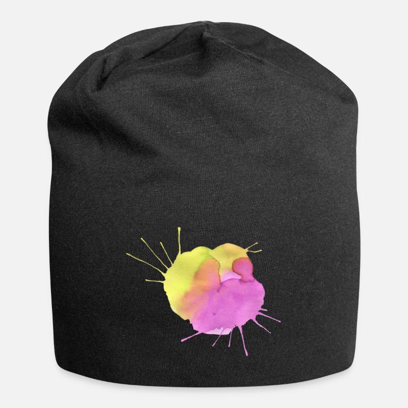 Farbklecks - Jersey-Beanie - Schwarz