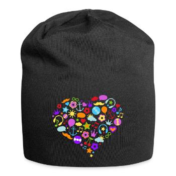 colorful heart - Jersey Beanie - black - Front