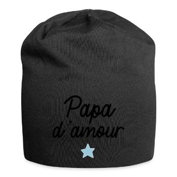 Papa d amour e toile - Bonnet en jersey - noir - Devant