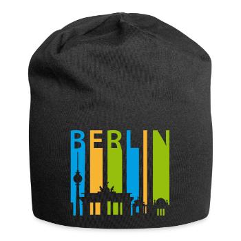 Berlin Schiftzug with silhouette - Jersey Beanie - black - Front