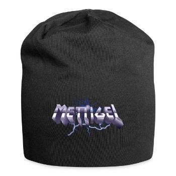 Mettigel T Shirt Design Heavy Metal Schriftzug - Jersey-Beanie - Schwarz - Vorne