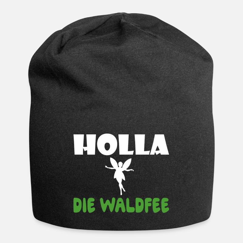 Holla die Waldfee - Jersey-Beanie - Schwarz