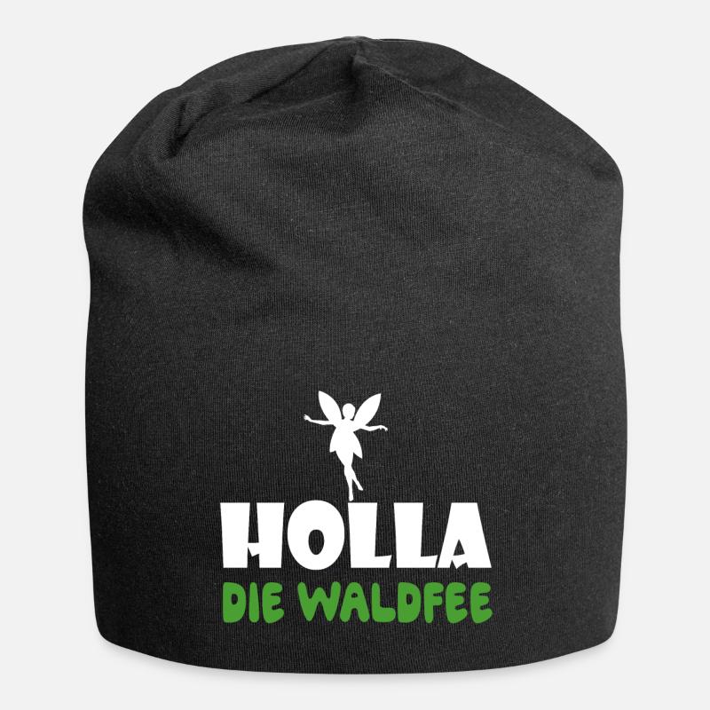 Holla die Waldfee - Jersey-Beanie - Schwarz