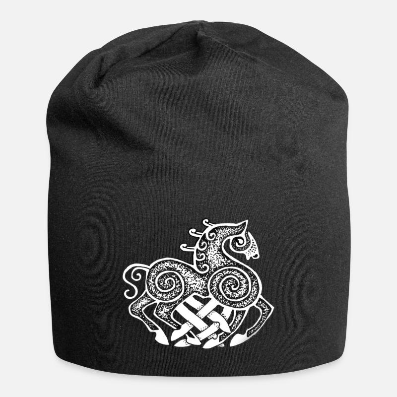 Dotwork Sleipnir - Jersey-Beanie - Schwarz