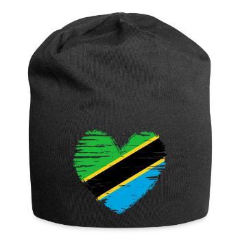 Drapeau drapeau de la Tanzanie drapeau - Bonnet en jersey - noir - Devant