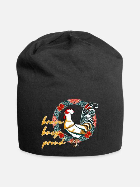 Hahn - Jersey-Beanie - Schwarz