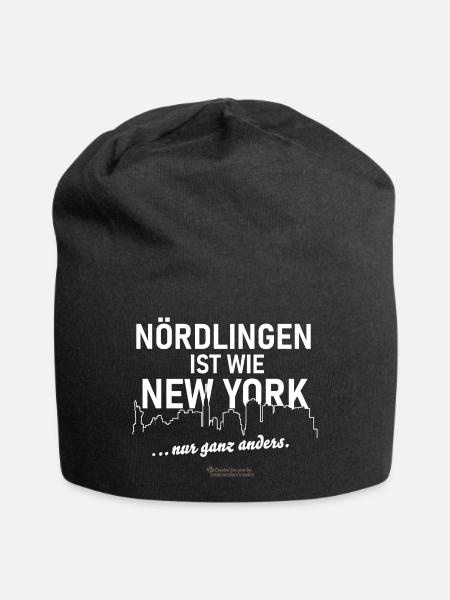 Nördlingen ist wie New York - Jersey-Beanie - Schwarz