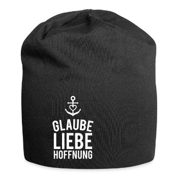 Glaube Liebe Hoffnung - Jersey-Beanie - Schwarz - Vorne