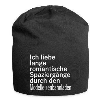 Modelleisenbahn - Modelleisenbahnladen - Jersey-Beanie - Schwarz - Vorne