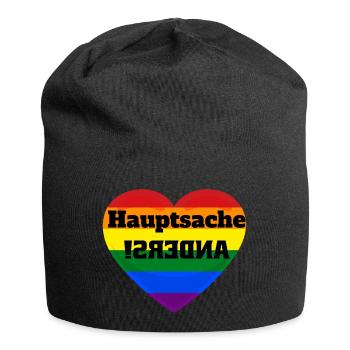 HAUPTSACHE ANDERS! - Jersey-Beanie - Schwarz - Vorne
