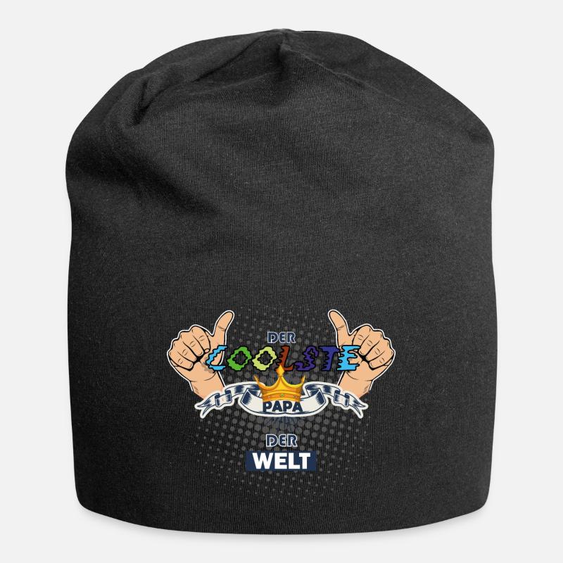 Der coolste Papa der Welt - Jersey-Beanie - Schwarz