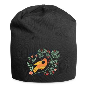 Vogel Volkskunst Vogel - Jersey-Beanie - Schwarz - Vorne