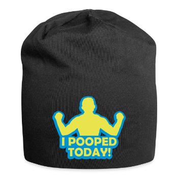 I pooped today quote - Jersey Beanie - black - Front