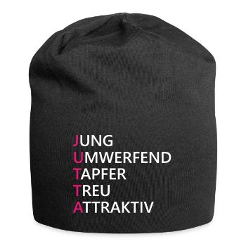 Jutta Name Geschenk - Jersey-Beanie - Schwarz - Vorne