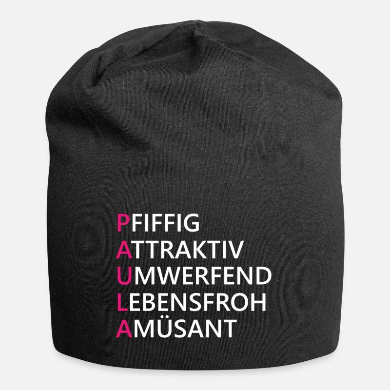 Paula Name Geschenk - Jersey-Beanie - Schwarz