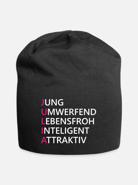 Julia Name Geschenk - Jersey-Beanie - Schwarz
