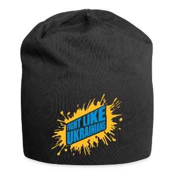 fight like ukrainians quote - Jersey Beanie - black - Front