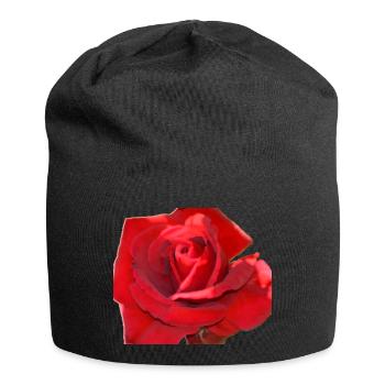 rote rose - Jersey-Beanie - Schwarz - Vorne