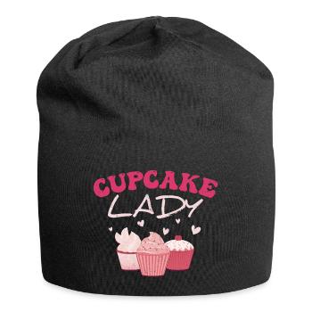 Lady White Pink Cupcake 25x - Jersey Beanie - black - Front