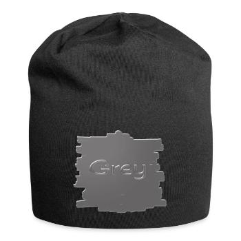 Grey - Jersey Beanie - black - Front
