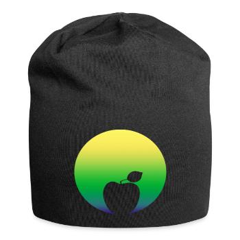 Apfel in gruen - Jersey-Beanie - Schwarz - Vorne